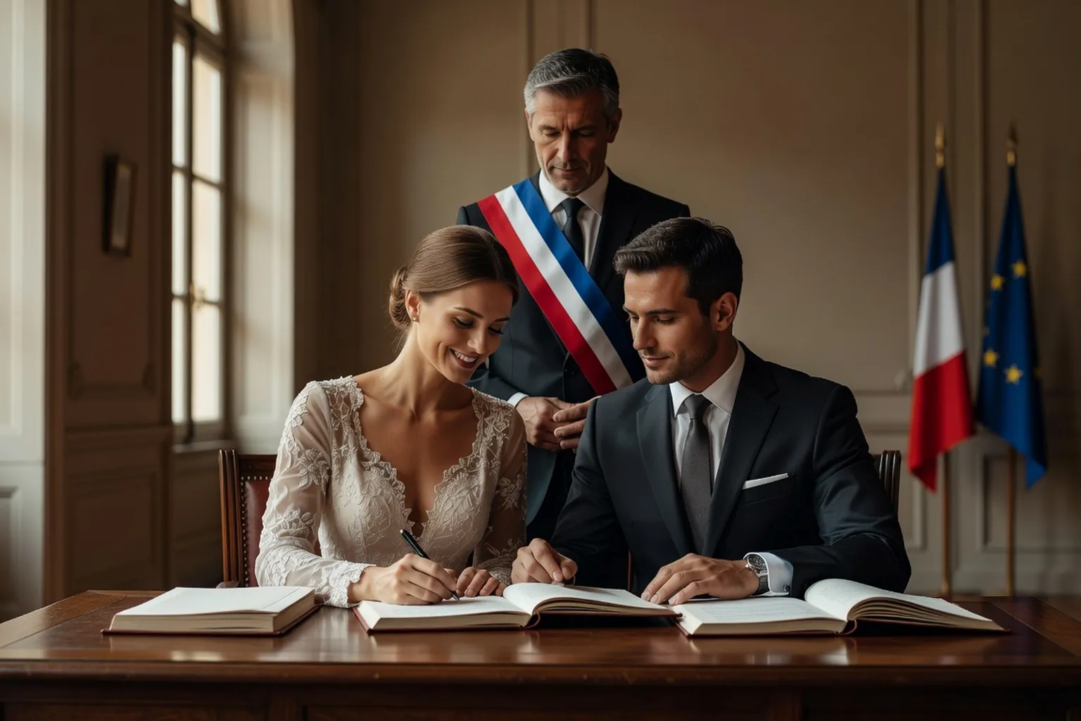 Couple franco-russe célébration mariage civil mairie 2026