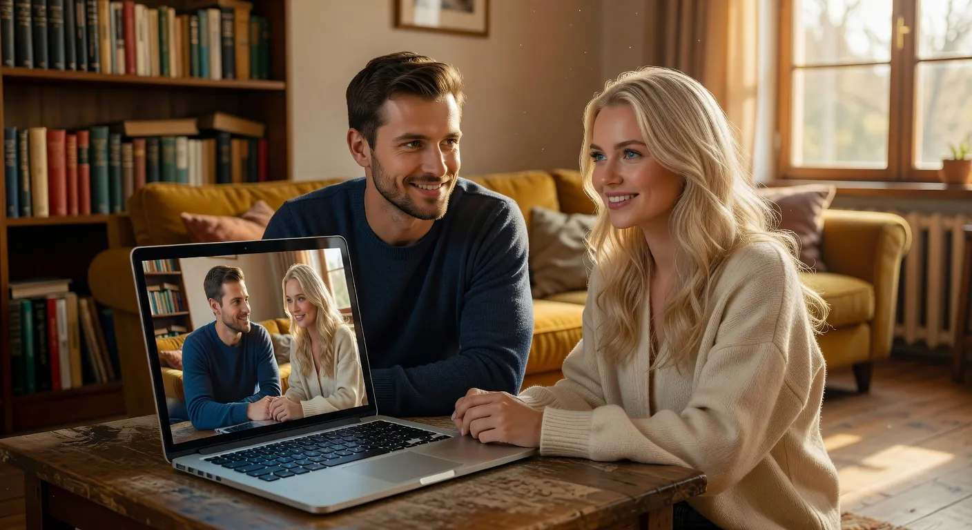 Conversation video entre un homme francais et une femme russe — Combien coûte une rencontre avec une femme russe ? Les vrais